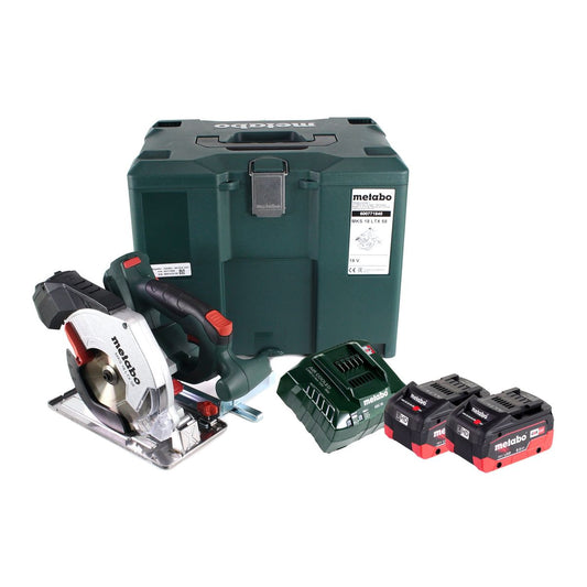 Scie circulaire à métaux sur batterie Metabo MKS 18 LTX 58 18 V 165 mm + 2x batteries 8,0 Ah + chargeur + MetaLoc