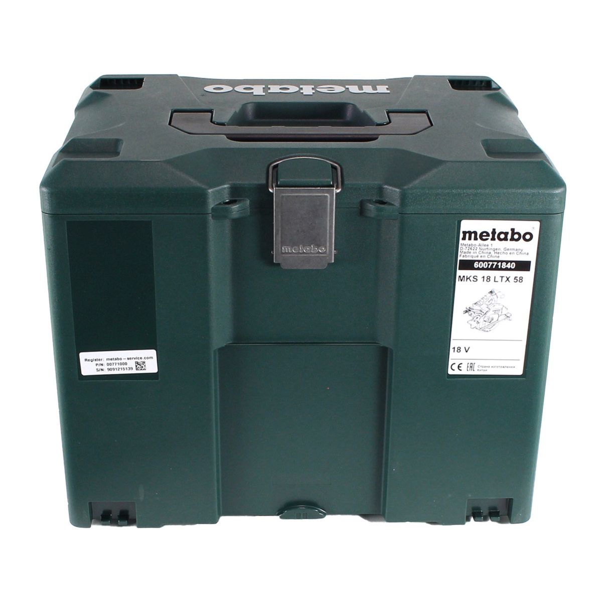 Scie circulaire à métaux sur batterie Metabo MKS 18 LTX 58 18 V 165 mm + 2x batteries 8,0 Ah + chargeur + MetaLoc