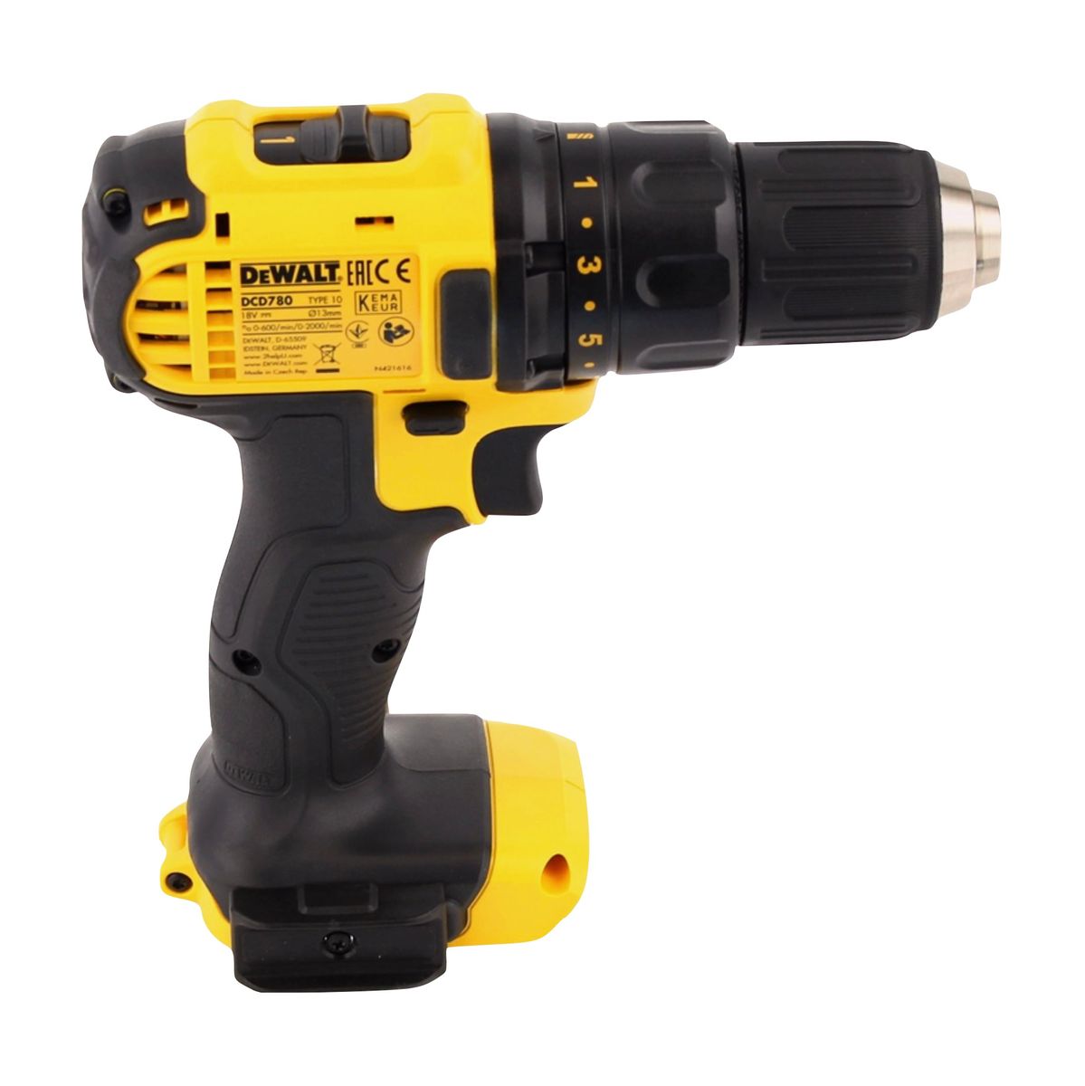 Perceuse-visseuse sans fil Dewalt DCD 780 P2 18 V 60 Nm + 2x batteries 5,0 Ah + chargeur