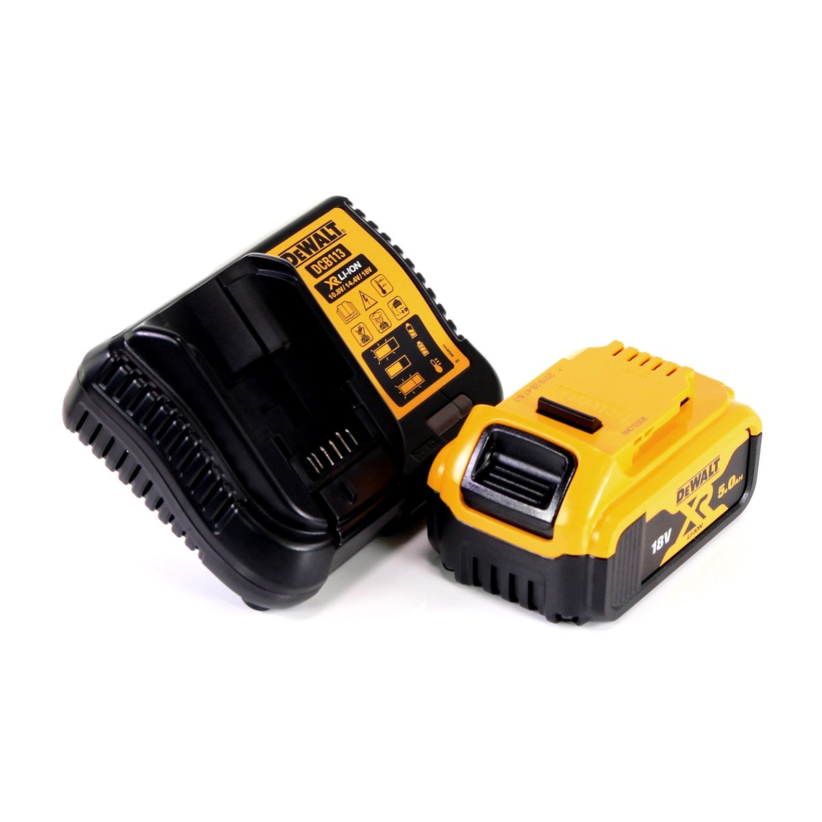 Marteau combiné à batterie DeWalt DCH 254 P1 18 V 2,1 J SDS Plus + 1x batterie 5,0 Ah + chargeur + mandrin interchangeable + étui