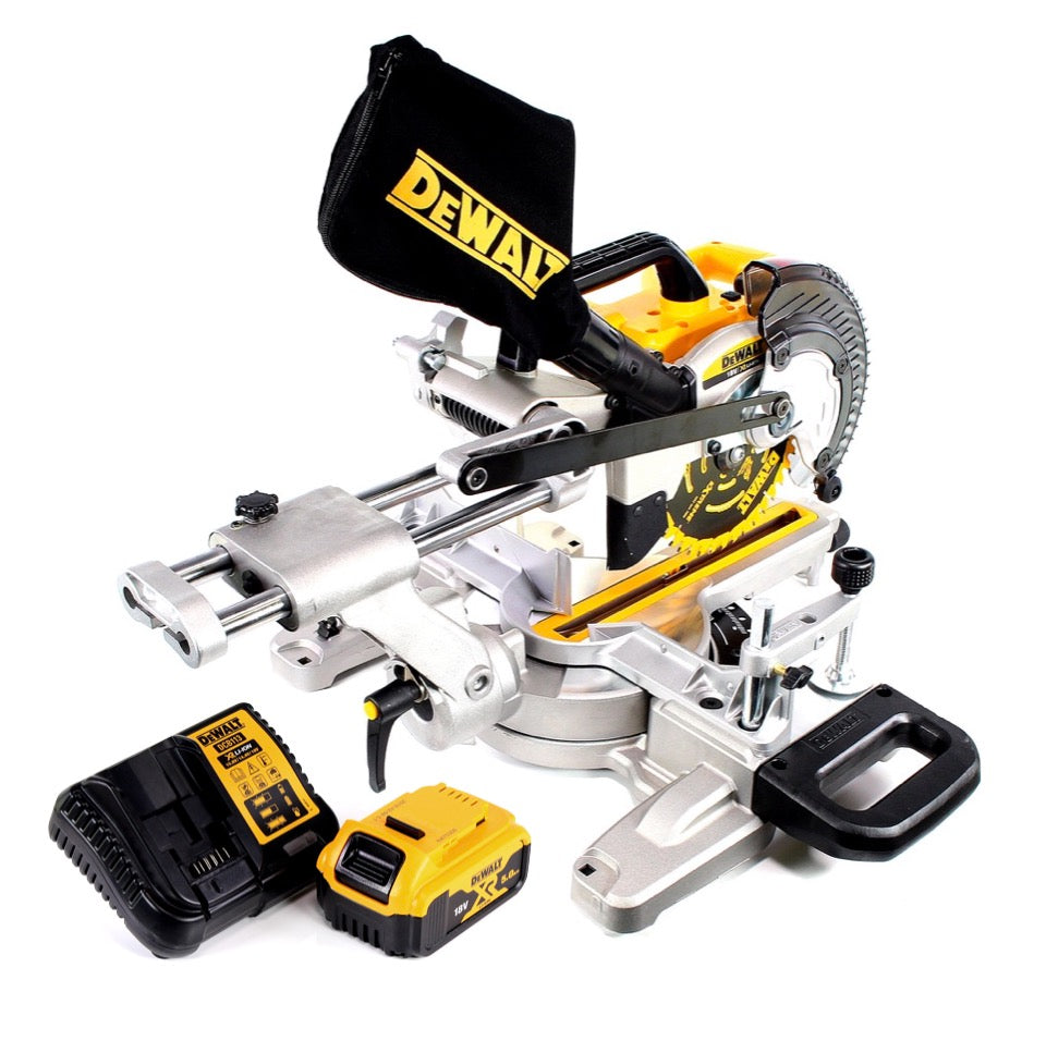 Scie à tronçonner et à onglets sur batterie DeWalt DCS 365 P1 18 V 184 mm + 1x batterie 5,0 Ah + chargeur