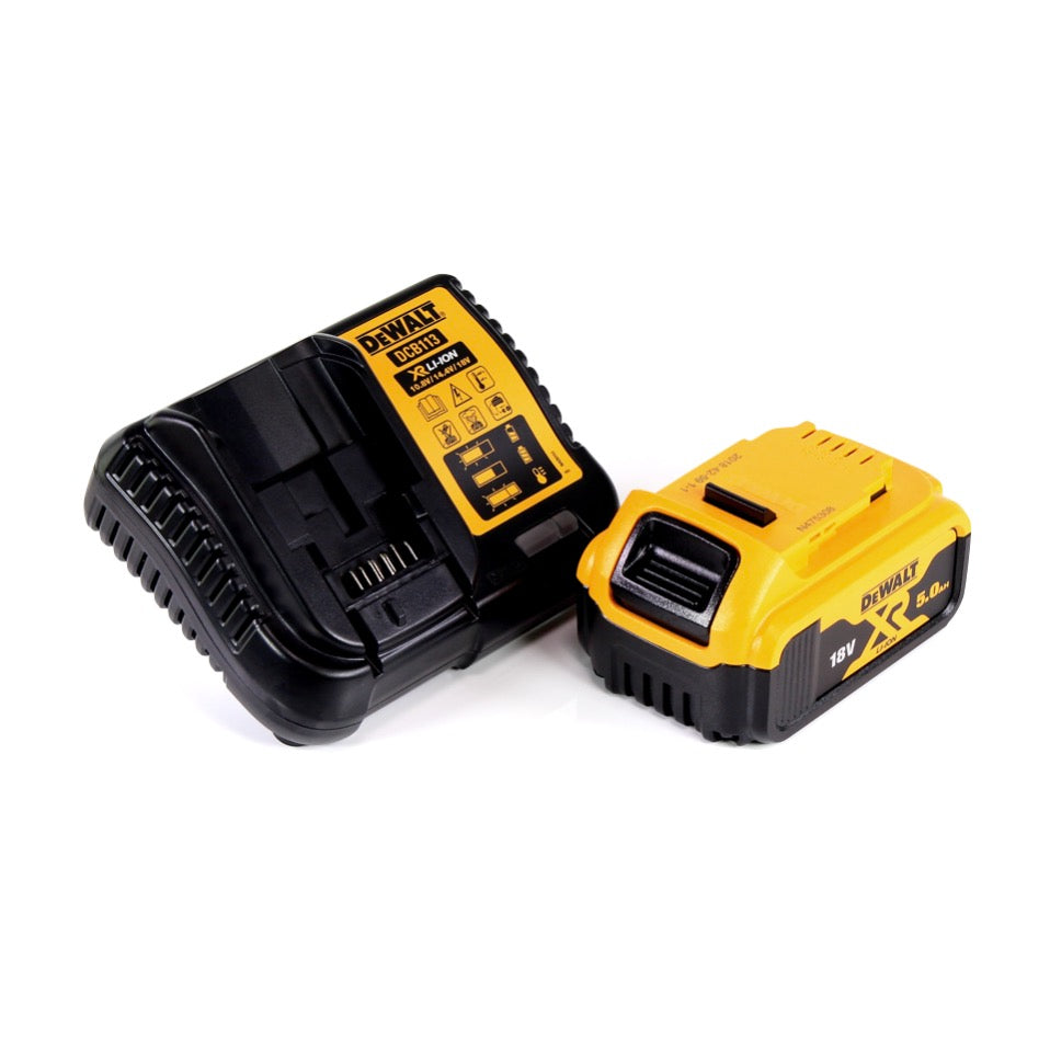 Scie à tronçonner et à onglets sur batterie DeWalt DCS 365 P1 18 V 184 mm + 1x batterie 5,0 Ah + chargeur