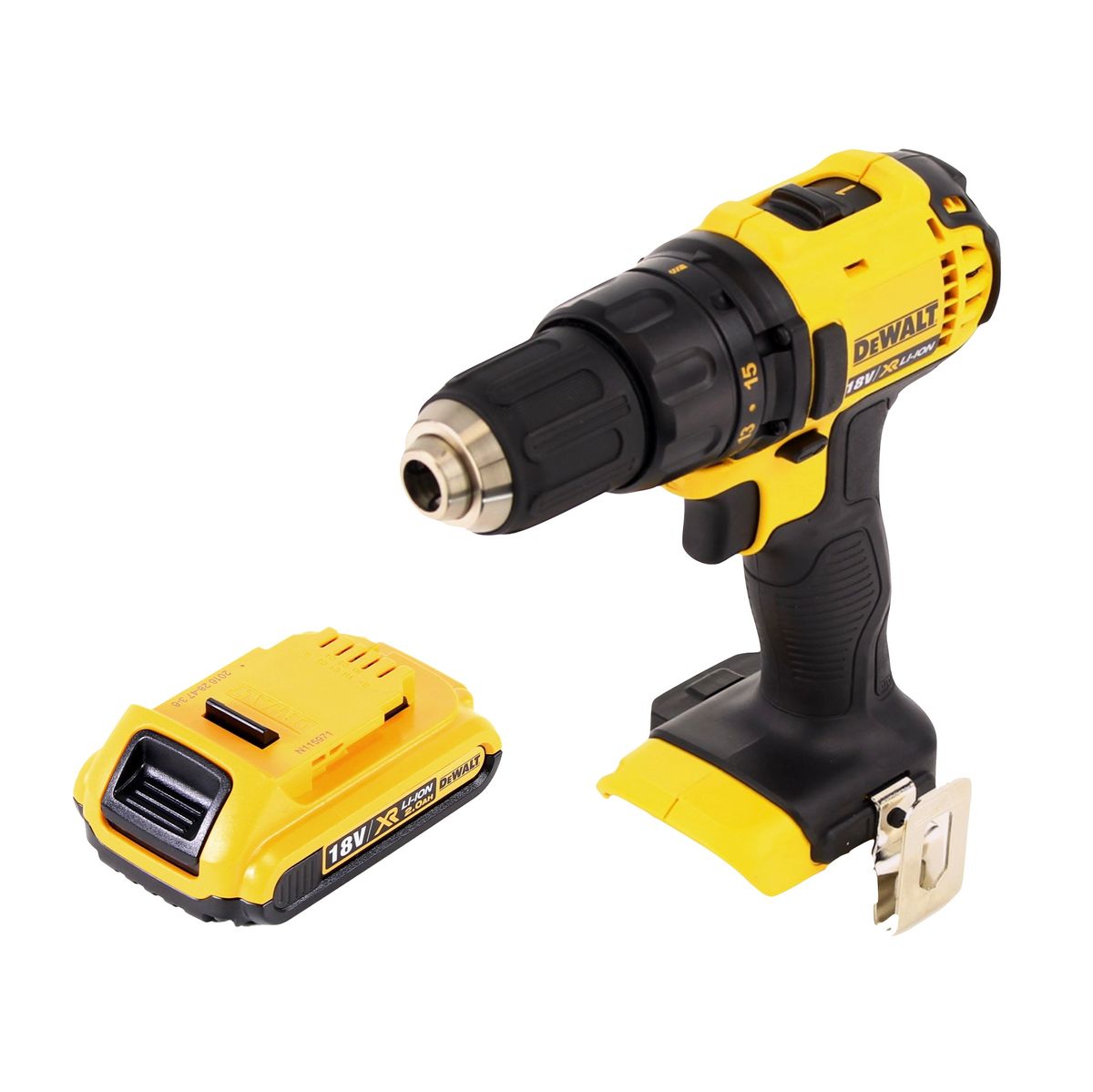 Perceuse-visseuse sans fil Dewalt DCD 780 N 18 V 60 Nm + 1x batterie 2,0 Ah - sans chargeur