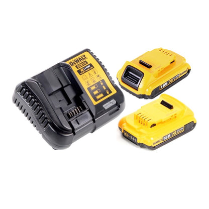 Scie à tronçonner et à onglets sur batterie DeWalt DCS 365 D2 18 V 184 mm + 2x batteries 2,0 Ah + chargeur