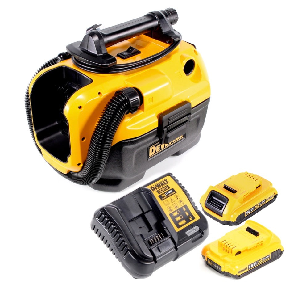 Aspirateur eau et poussière à batterie Dewalt DCV 582 14,4 - 18 V + 2x batteries 2,0 Ah + chargeur