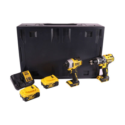 Perceuse à percussion sans fil Dewalt DCD 796 P2MD 18 V 70 Nm sans balais + Clé à chocs sans fil DCF 809 18 V 190 Nm 1/4" sans balais + 2x batteries 5,0 Ah + chargeur + Maxi D-Box