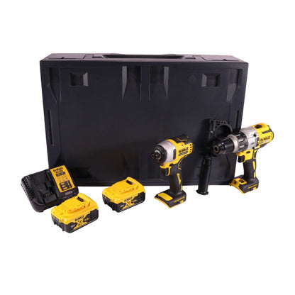 Perceuse à percussion sans fil Dewalt DCD 996 P2MD 18 V 95 Nm sans balais + Clé à chocs sans fil DCF 809 18 V 190 Nm 1/4" sans balais + 2x batteries 5,0 Ah + chargeur + Maxi D-Box