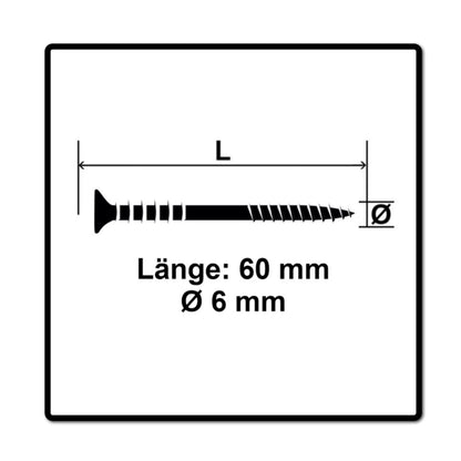 Vis de réglage SPAX 6,0 x 60 mm 200 pièces (2x 161010600603) filetage de réglage avec rainures de retenue tête plate T-STAR Plus 4Cut WIROX