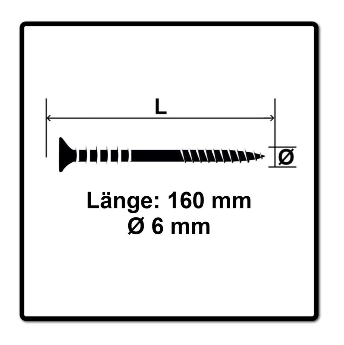 Vis de réglage SPAX 6,0 x 160 mm 500 pièces (5x 161010601605) filetage de réglage avec rainures de retenue tête plate T-STAR Plus 4Cut WIROX