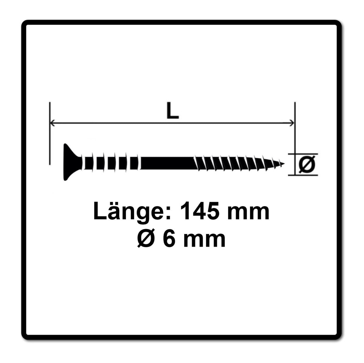 SPAX Justierschraube 6,0 x 145 mm 500 Stk ( 5x 161010601455 ) Justiergewinde mit Halterillen Flachkopf T-STAR Plus 4Cut WIROX - Toolbrothers