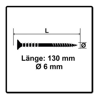 SPAX Justierschraube 6,0 x 130 mm 500 Stk ( 5x 161010601305 ) Justiergewinde mit Halterillen Flachkopf T-STAR Plus 4Cut WIROX - Toolbrothers