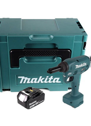 Makita DRV 250 F1J Akku Blindnietsetzgerät 18 V 20 kN Brushless + 1x Akku 3,0 Ah + Makpac - ohne Ladegerät