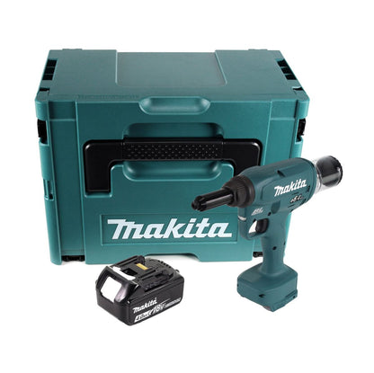 Makita DRV 250 M1J outil de pose de rivets aveugles sur batterie 18 V 20 kN sans balais + 1x batterie 4,0 Ah + Makpac - sans chargeur