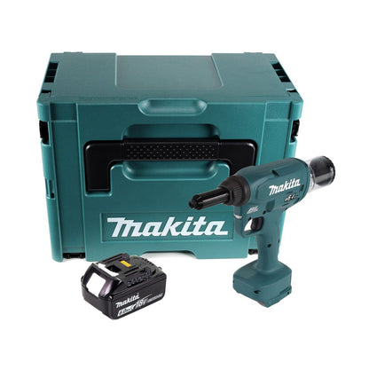 Makita DRV 250 G1J outil de pose de rivets aveugles sur batterie 18 V 20 kN sans balais + 1x batterie 6,0 Ah + Makpac - sans chargeur