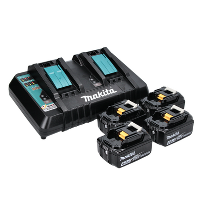 Kit combiné batterie Makita DLX 2140 PMX 18 V avec DHP 482 62 Nm + DHS 710 190 mm + 4x batteries 4,0 Ah + double chargeur + 1x Makpac + 2x Makbox