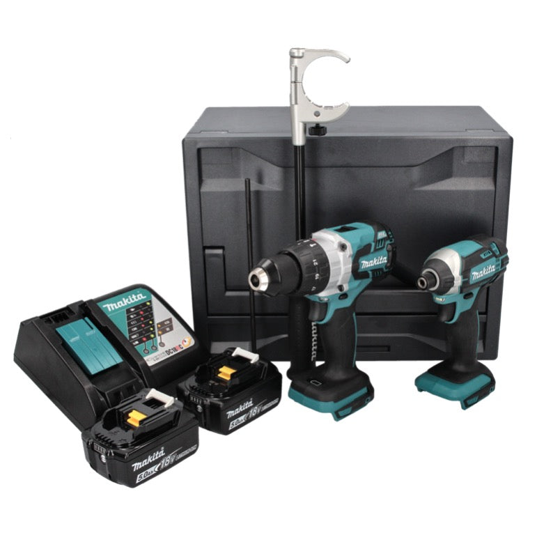 Makita DLX 2176 TX kit combiné batterie 18 V avec DHP 481 115 Nm brushless + DTD 152 165 Nm + 2x batterie 5,0 Ah + chargeur + Makbox