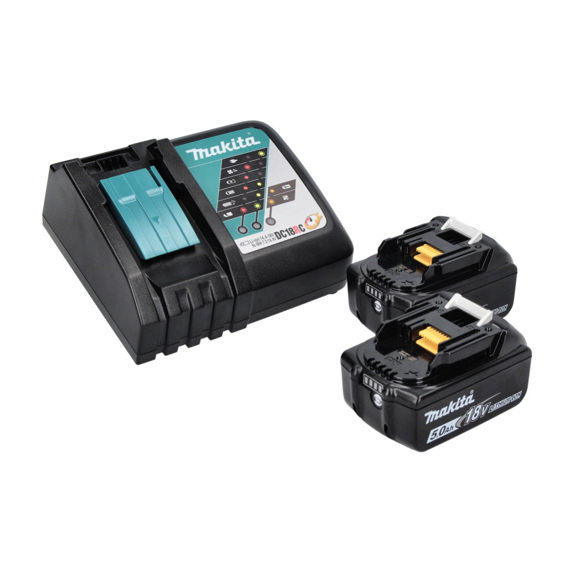 Makita DLX TMX Akku Kombo Kit mit DHP 482 + DJV 180 + DGA 504 + DHS 680 + DTD 152 + DJR 186 + DCL 180 + 2x Akku 5,0 Ah + Ladegerät + 3x Makbox