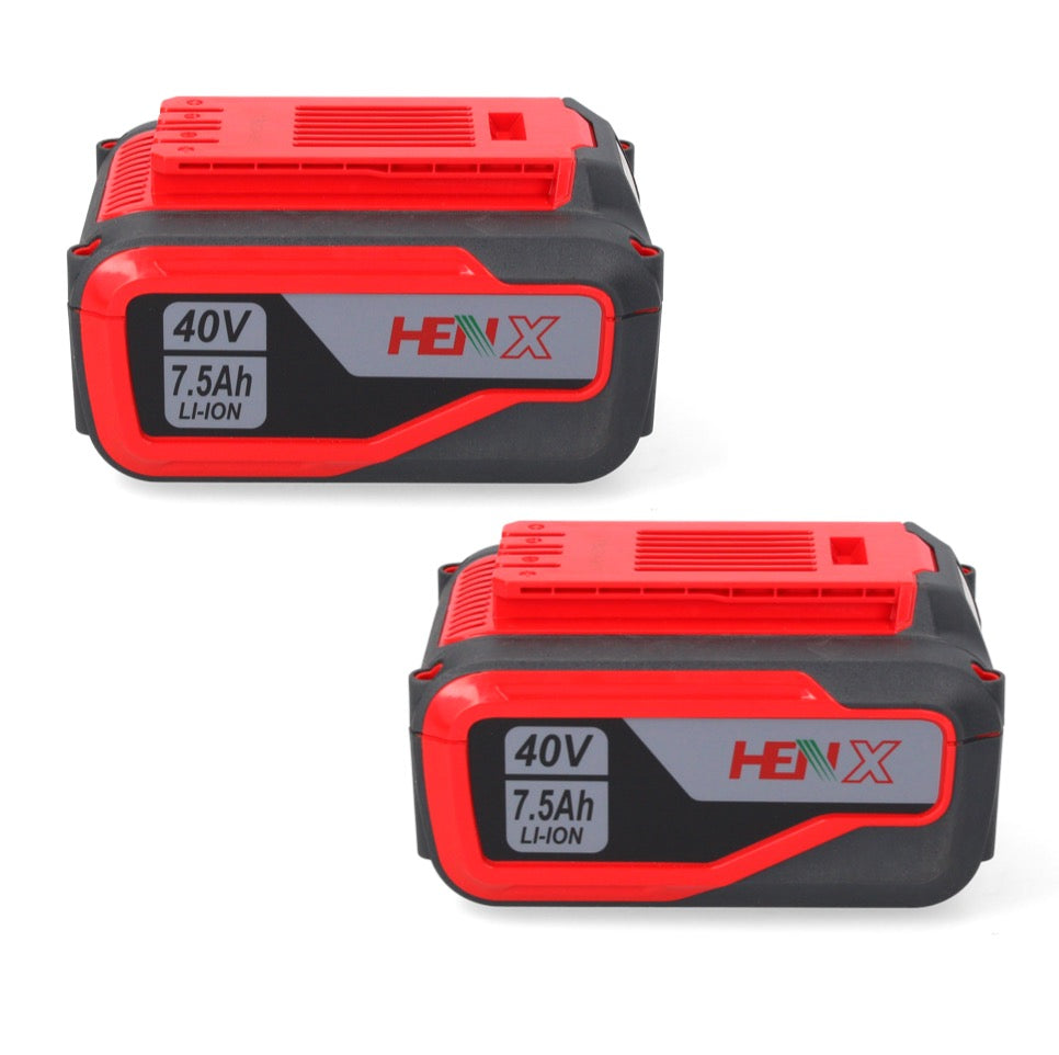 Kit de démarrage de batterie Henx 2x batterie Li-Ion 40 V 7,5 Ah (2x H36B75) + chargeur standard (H36MC100)