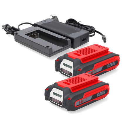 Kit de démarrage de batterie Henx 2x batterie Li-Ion 40 V 2,5 Ah (2x H36B25) + chargeur standard (H36MC100)