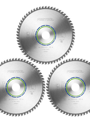 Festool Spezial Kreissägeblatt Set 3x HW 216 x 30 x 2,3 mm W60 ( 3x 491051 ) 216 mm 60 Zähne - Toolbrothers