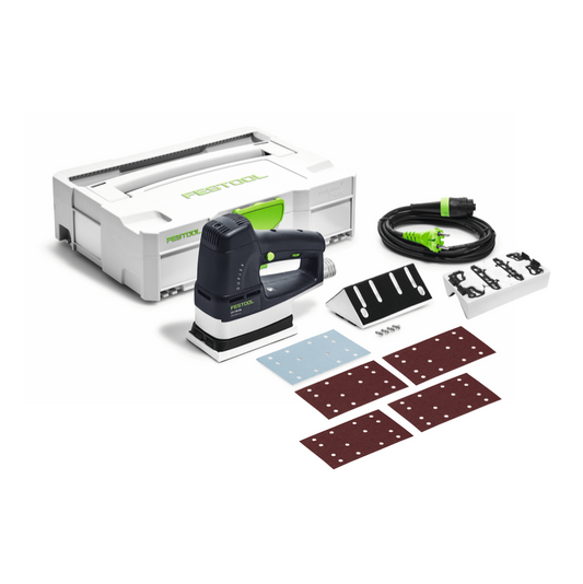 Ponceuse linéaire Festool LS 130 EQ-Plus DUPLEX 260 watts 133 x 80 mm + 1x sabot profilé à rayon R10 + 200x bandes abrasives + Systainer