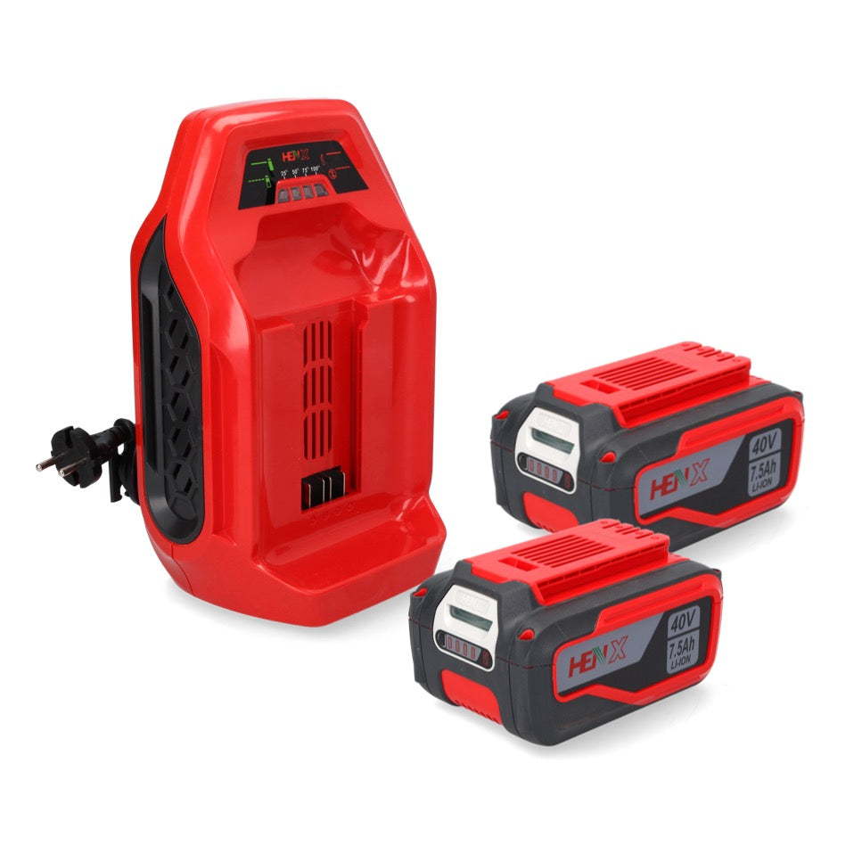 Taille-haie à batterie Henx H36XZA24-G 40 V 61 cm sans balais + 2x batteries 7,5 Ah + chargeur