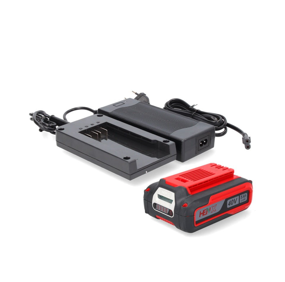 Henx H36DC350 Akku Fadentrimmer Rasentrimmer 40 V Brushless + 1x Akku 5,0 Ah + Ladegerät