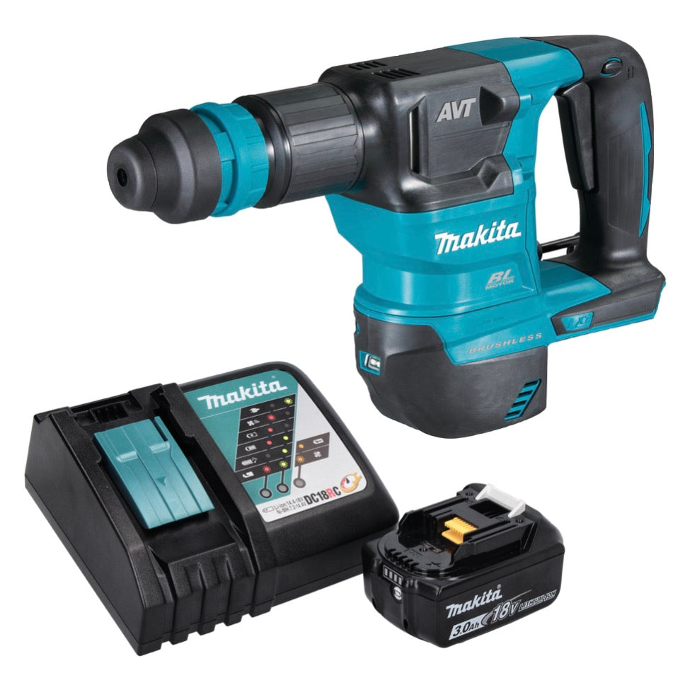 Makita DHK 180 RF1 Akku Meißelhammer 18 V 3,1 J SDS Plus Brushless + 1x Akku 3,0 Ah + Ladegerät