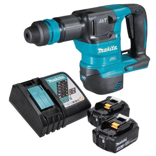 Makita DHK 180 RF Akku Meißelhammer 18 V 3,1 J SDS Plus Brushless + 2x Akku 3,0 Ah + Ladegerät