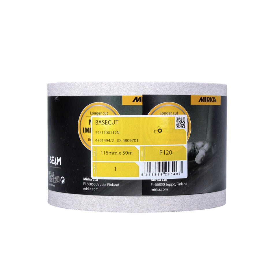 Papier abrasif Mirka BASECUT 115 mm x 50 m Rouleau abrasif P120 (2251100112N) papier abrasif universel