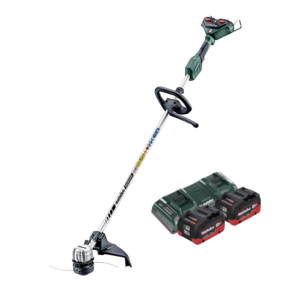 Metabo FSD 36-18 LTX BL 40 débroussailleuse sur batterie 36 V (2x 18 V) manche rond sans balais + 2x batterie 10,0 Ah + double chargeur