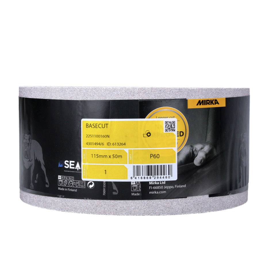 Mirka BASECUT Schleifpapier 115 mm x 50 m P60 2x Schleifrolle ( 2x 2251100160N ) Universal Schleifpapier - Toolbrothers