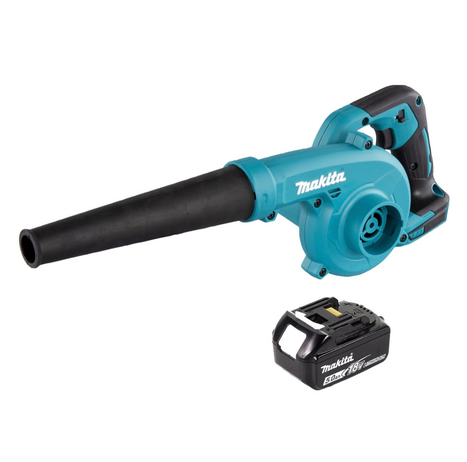 Souffleur de feuilles Makita DUB 185 T1 sur batterie 18 V + 1x batterie 5,0 Ah - sans chargeur