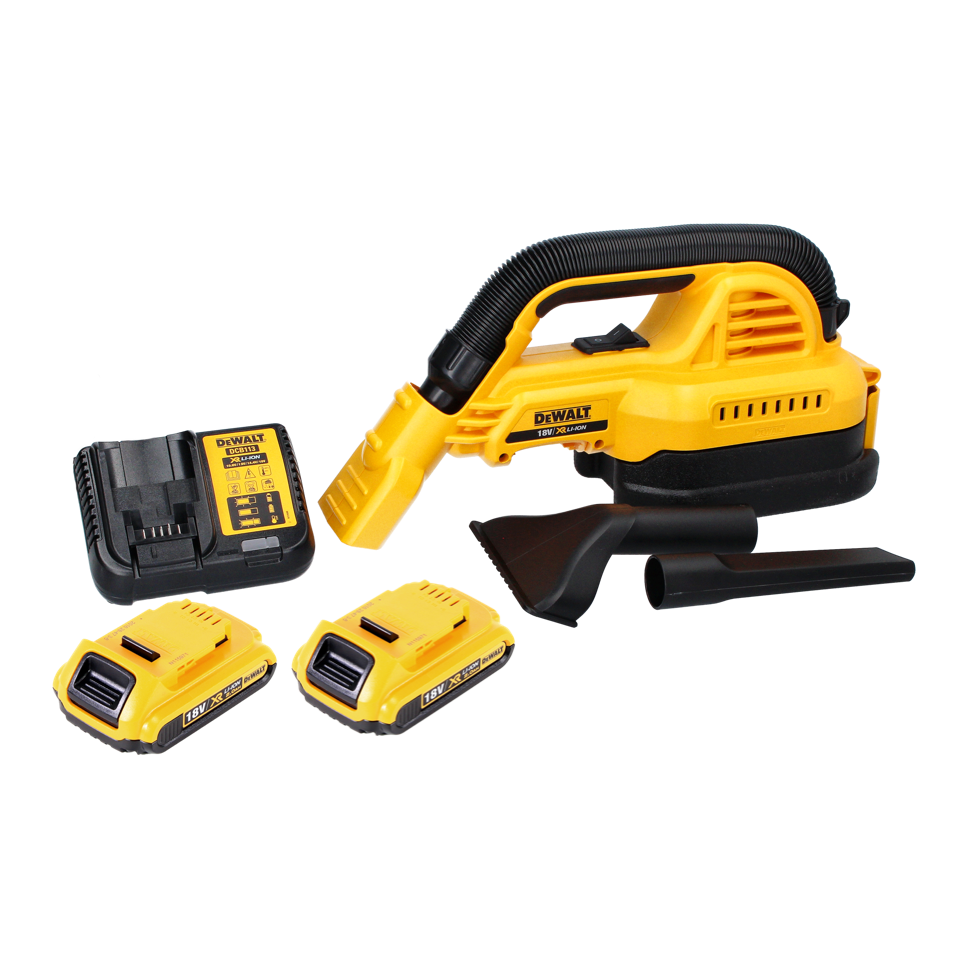 Aspirateur à main à batterie DeWalt DCV 517 D2 18 V 1,9 L + 2x batteries 2,0 Ah + chargeur