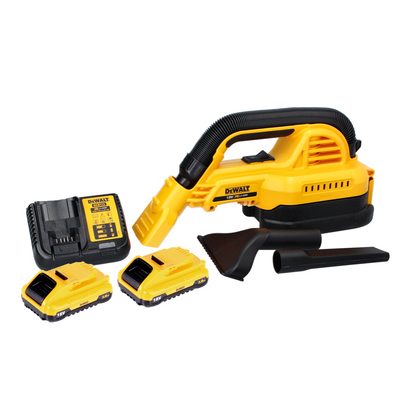 Aspirateur à main à batterie DeWalt DCV 517 L2 18 V 1,9 L + 2x batteries 3,0 Ah + chargeur