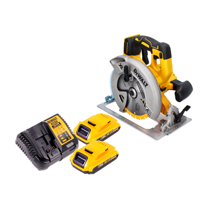 DeWalt DCS 570 D2 Akku Handkreissäge 18 V 184 mm Brushless + 2x Akku 2,0 Ah + Ladegerät - Toolbrothers