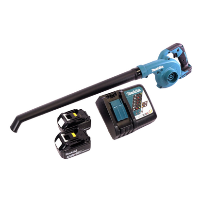 Souffleur à feuilles Makita DUB 186 RT sur batterie 18 V + 2x batteries 5,0 Ah + chargeur