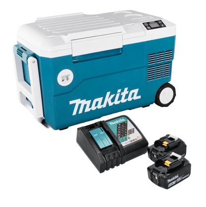 Boîte de refroidissement et de chauffage de batterie Makita DCW 180 RT 36 V (2x 18 V) 20 L + 2x batterie 5,0 Ah + chargeur