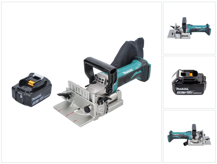 Makita DPJ 180 F1 Akku Nutfräse 18 V 100 mm + 1x Akku 3,0 Ah - ohne Ladegerät - Toolbrothers