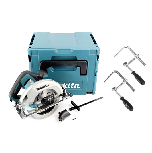 Makita HS 7601 J scie circulaire à main 190 mm 1200 W + lame de scie + 2x pince à vis + Makpac