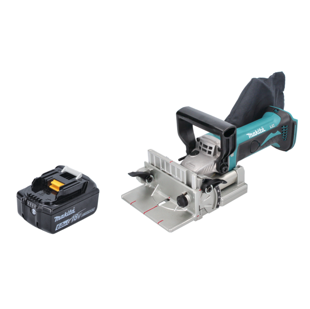 Makita DPJ 180 G1 Akku Nutfräse 18 V 100 mm + 1x Akku 6,0 Ah - ohne Ladegerät - Toolbrothers