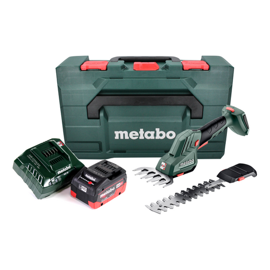 Cisaille à gazon et arbustes à batterie Metabo SGS 18 LTX Q 18 V + 1x batterie 5,5 Ah + chargeur + métaBOX