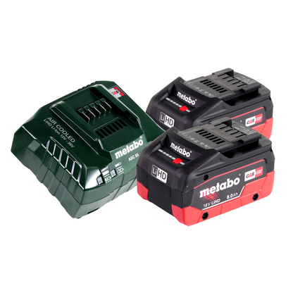 Cisaille à gazon et arbustes sans fil Metabo SGS 18 LTX Q 18 V + 2 batteries 8,0 Ah + chargeur + métaBOX