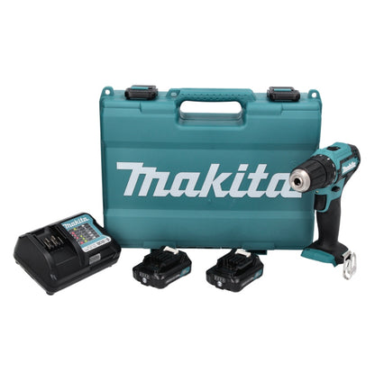 Perceuse-visseuse sans fil Maktia DF 333 DWAE 12 V max. 30 Nm + 2x batteries 2,0 Ah + chargeur + coffret