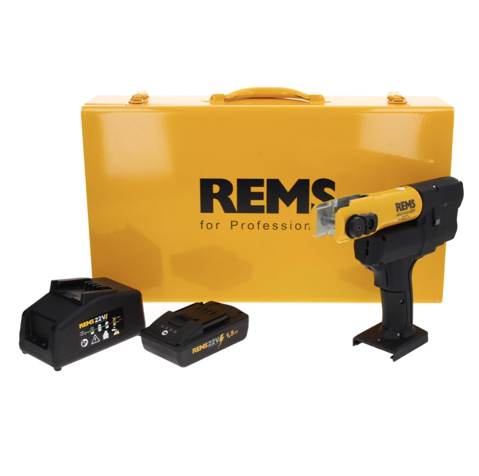 REMS Mini Press 22 V ACC Basic Pack presse radiale à batterie 21,6 V 22 kN (578010 R220) + 1x batterie 2,5 Ah + chargeur + mallette