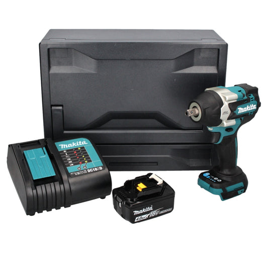 Makita DTW 701 SM1X Akku Schlagschrauber 18 V 700 Nm 1/2" XPT Brushless + 1x Akku 4,0 Ah + Ladegerät + Makbox