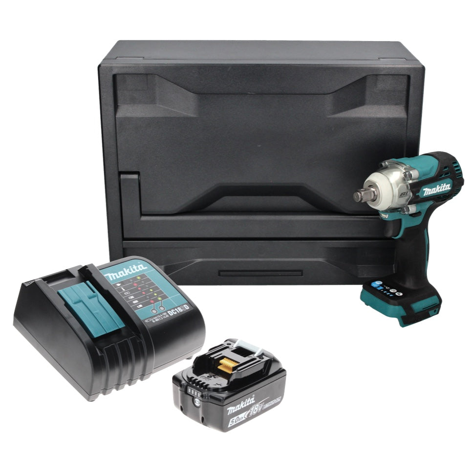 Makita DTW 300 ST1X clé à chocs sans fil 18 V 330 Nm 1/2" sans balai + 1x batterie 5,0 Ah + chargeur + Makbox