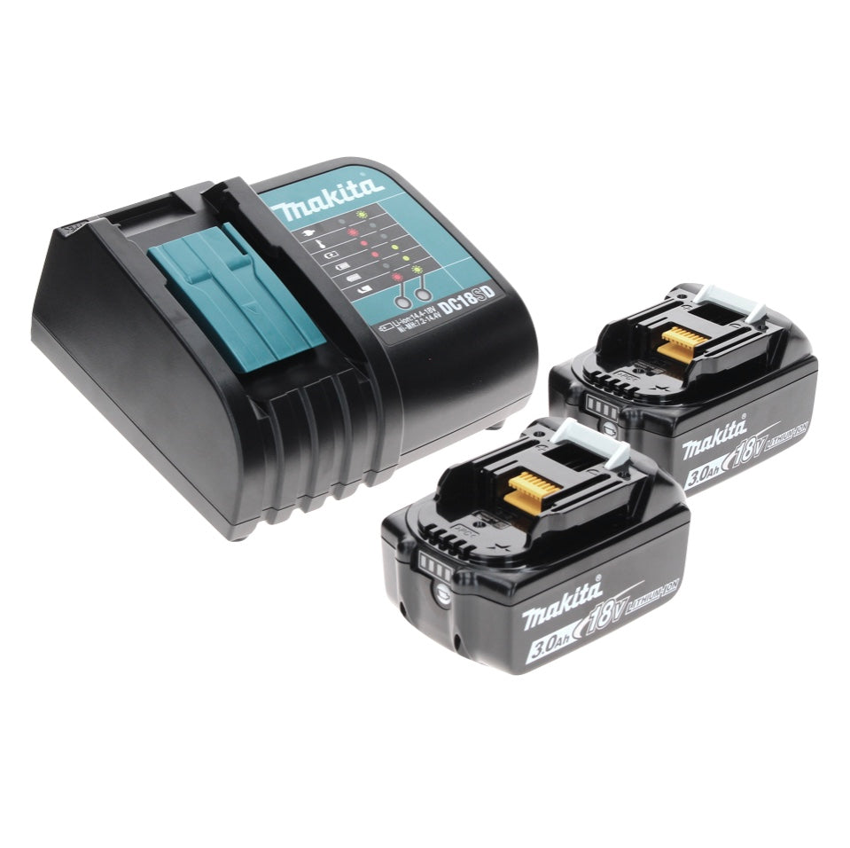 Meuleuse d'angle sur batterie Makita DGA 519 SFX 18 V 125 mm sans balais X-Lock + 2x batteries 3,0 Ah + chargeur + Makbox