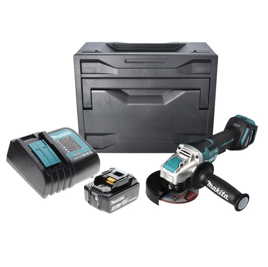 Makita DGA 519 ST1X Akku Winkelschleifer 18 V 125 mm Brushless X-Lock + 1x Akku 5,0 Ah + Ladegerät + Makbox