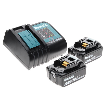 Meuleuse d'angle sur batterie Makita DGA 519 STX 18 V 125 mm sans balais X-Lock + 2x batteries 5,0 Ah + chargeur + Makbox